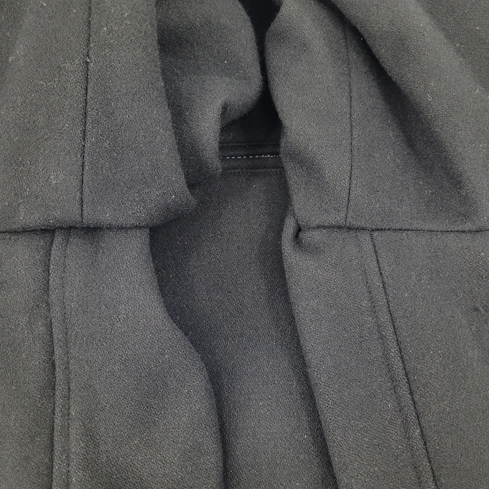 Levi's Coat Black Wool Blend Full Zip Pockets Collar Quilted Lined Mens Size XL